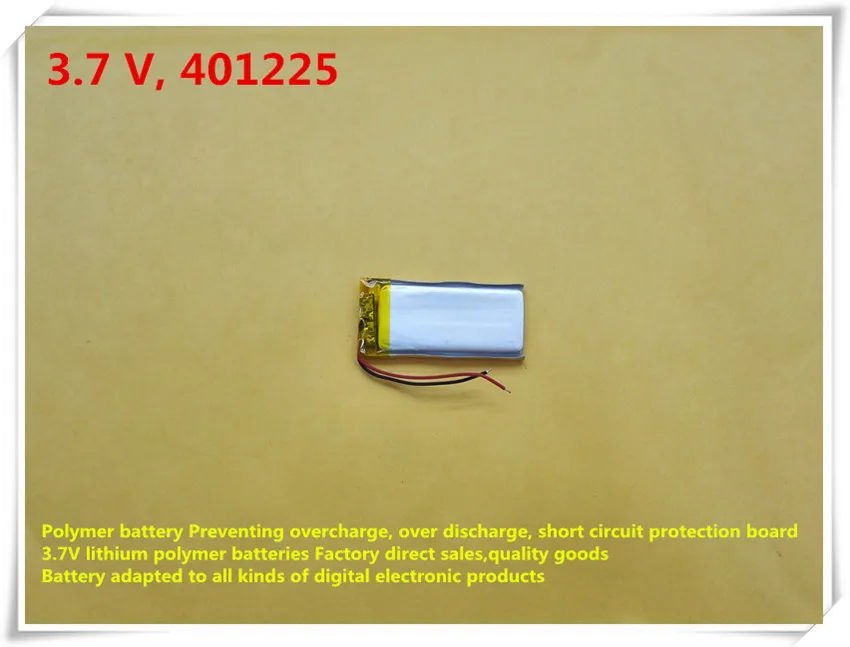 

(free shipping)Polymer lithium ion battery 85mAh 3.7V, 401225 CE FCC ROHS MSDS quality certification