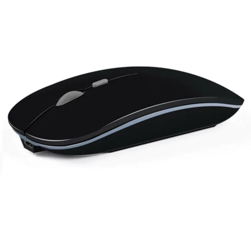 Matte Black 2,4 ГГц перезаряжаемая беспроводная мышь Бесшумная Кнопка ультра тонкая USB оптическая мышь для Apple офисная игровая мышь - Цвет: Matte Black