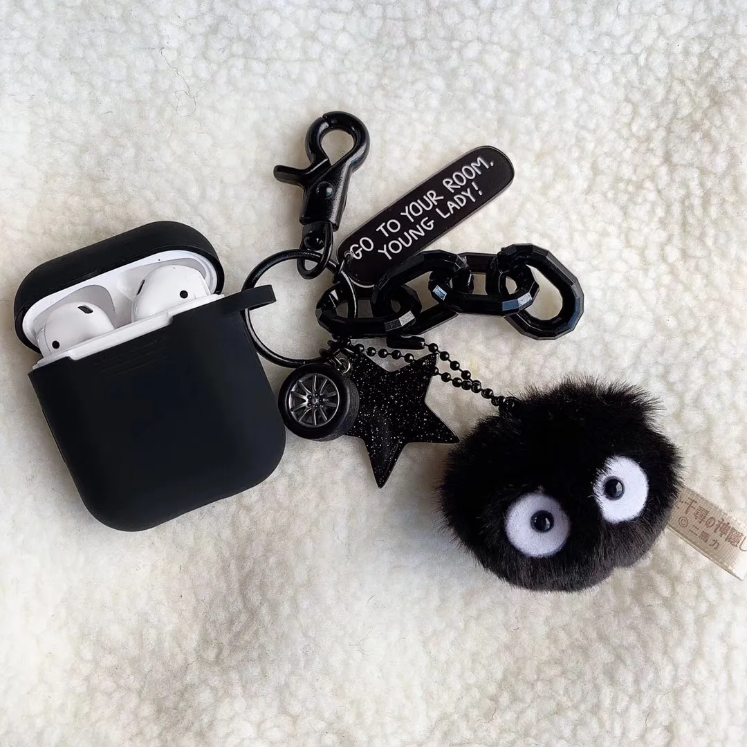 Cute 3D Plush Doll Totoro key pendant &amp Silicone Bluetooth Wireless Earphone Case for AirPods Air Pods Charging Box Keychain |