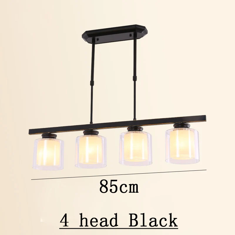 4 head black Скандинавские винтажные дизайнерские светодиодные Черные Стеклянные подвесные потолочные люстры освещение люстры лампы для гостиной кухни Лофт спальни - Цвет абажура: 4 head black