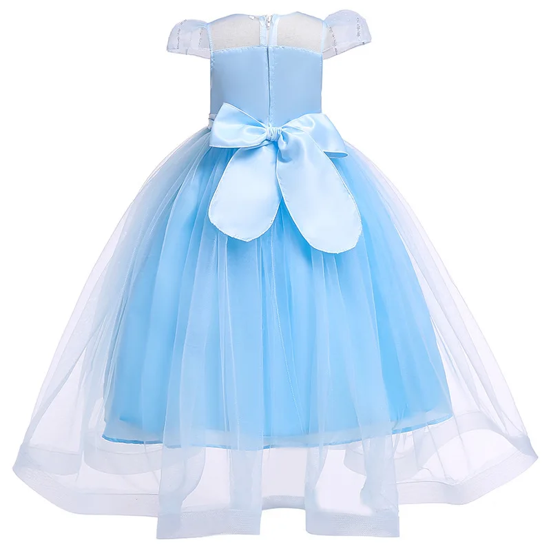 AiLe Rabbit 2019 Summer Girls 9 Years Dress Long Princess White Gauze Children Bridesmaid Dresses Clothing For Kids | Детская одежда и