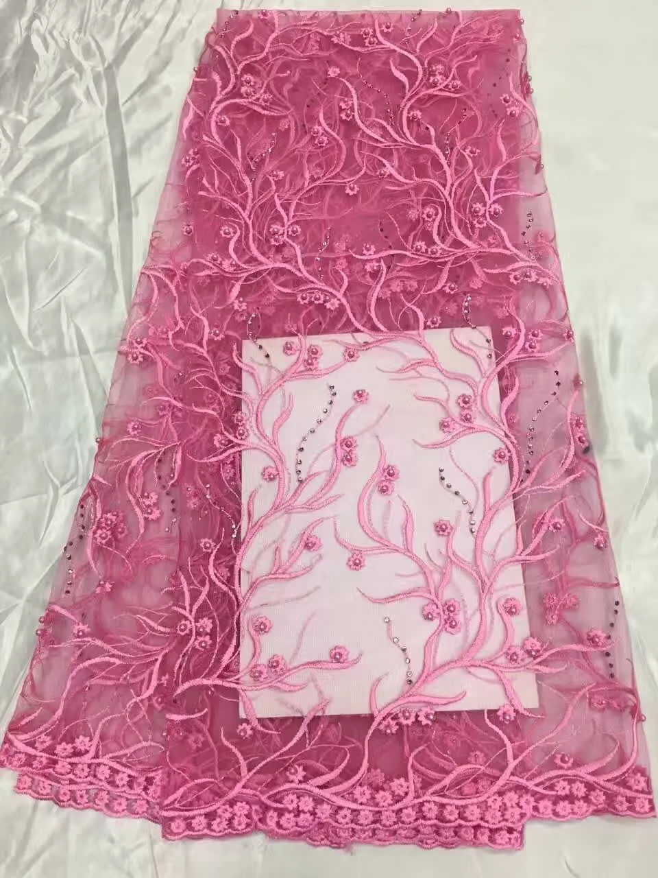 Бесплатная Доставка Вышитые Тюль Кружева Французский Чистая Кружевной Ткани Для