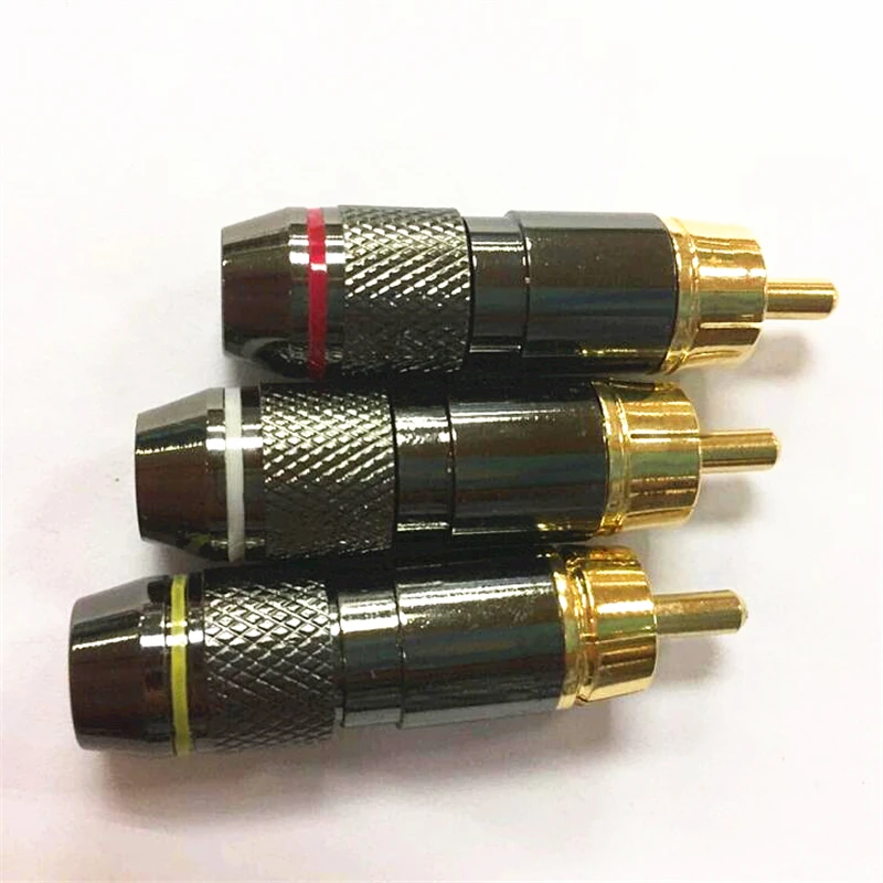 12PCS/24PCS Copper RCA Plug Gold Plated Audio Video Adapter Connectors Soldering | Электроника