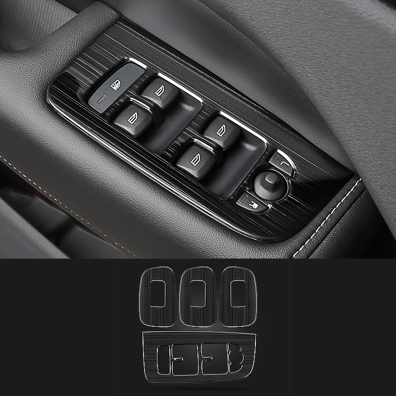 4pcs Для Volvo XC60 черный Титан Нержавеющая сталь интерьер автомобиля декоративный отделка литья крышка автомобиля Стайлинг Аксессуары - Цвет: 4pcs