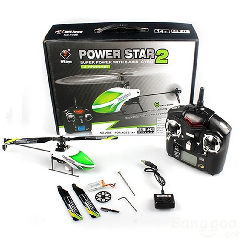 Квадрокоптер WLtoys V988 Power Star 2 4CH 6 осевой гироскоп Радиоуправляемый вертолет с