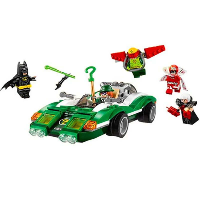 282 шт. новый бренд совместимый Бэтмен фильм Риддлер загадка модель гонщика