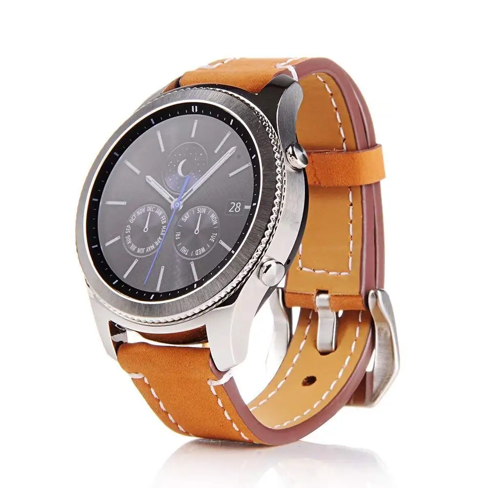 

Cow Leather Watch Band 22mm Strap for Samsung Gear S3/Galaxy Watch 3 45mm/46mm Replacement Bracelet Belt for Huawei Watch GT 2 1