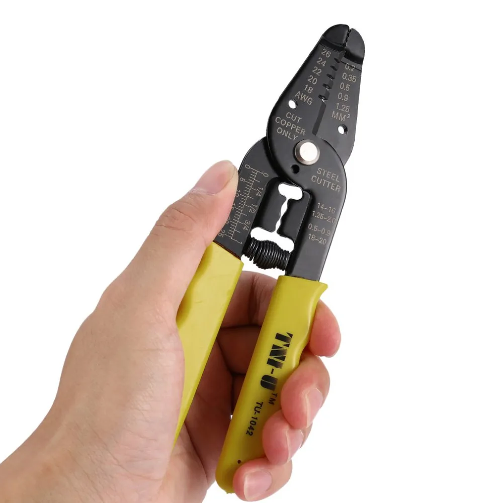TU-1042 Portable Cable Cutter Universal Wire Stripper Electric Wires Stripping Pliers Crimper Strippers Tools | Инструменты