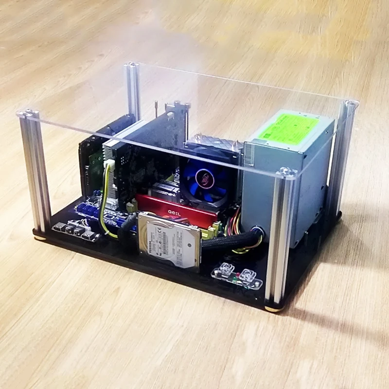 DIY персонализированный прозрачный акриловый Настольный ПК чехол стойка игровой хост-бокс ATX материнская плата Хендс-он сборка геймер компьютерные части