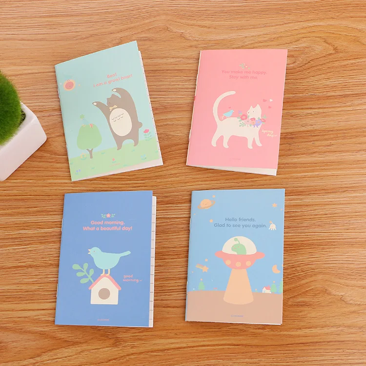 4 шт/креативный блокнот для кармана сделай сам милый мультяшный школьный офисный