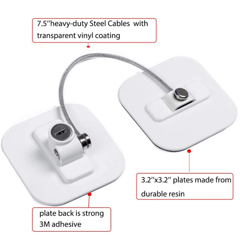 Baby Children Safety Lock Window Limiter Stopper Refrigerator Limit with Stainless Steel Key Cylinder | Обустройство дома