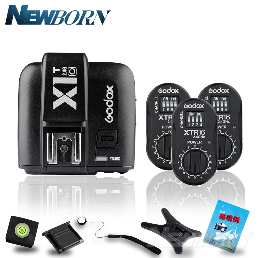 

Godox 3*XTR-16 Wireless 2.4G Power Control Flash + X1T-O TTL 2.4G Wireless Flash Trigger For Olympus Panasonic AD360 AD360II