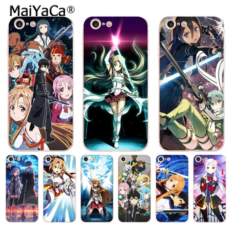 MaiYaCa Sword Art Online SAO Anime Manga Новое поступление Ультратонкий чехол для телефона iPhone 8 7 6