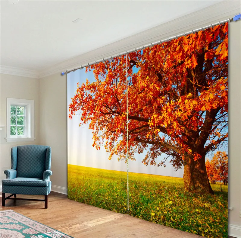 

Blackout Fabric tree 3D Window Curtains Drapes For Living room Bed room Hotel Decorative Home Wall Tapestry