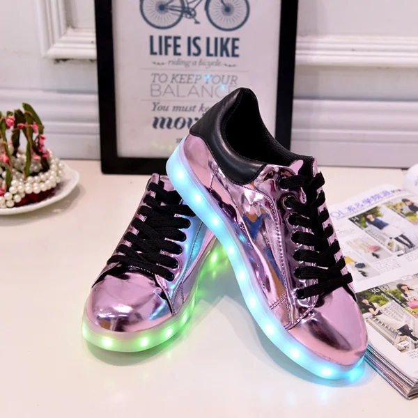 A30 purple 7 ipupas/детская обувь; размеры 31-41; белые туфли со светодиодной подсветкой; Светящиеся кроссовки для мальчиков и девочек; Schoenen Homme; Светящиеся кроссовки - Цвет: A30 purple