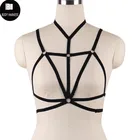 Женское сексуальное нижнее белье, черное Бандажное белье, бюстгальтер-клетка в стиле Харадзюку, готические платья-портупеи, регулируемый бюстгальтер, Фетиш-одежда, бандажный пояс
