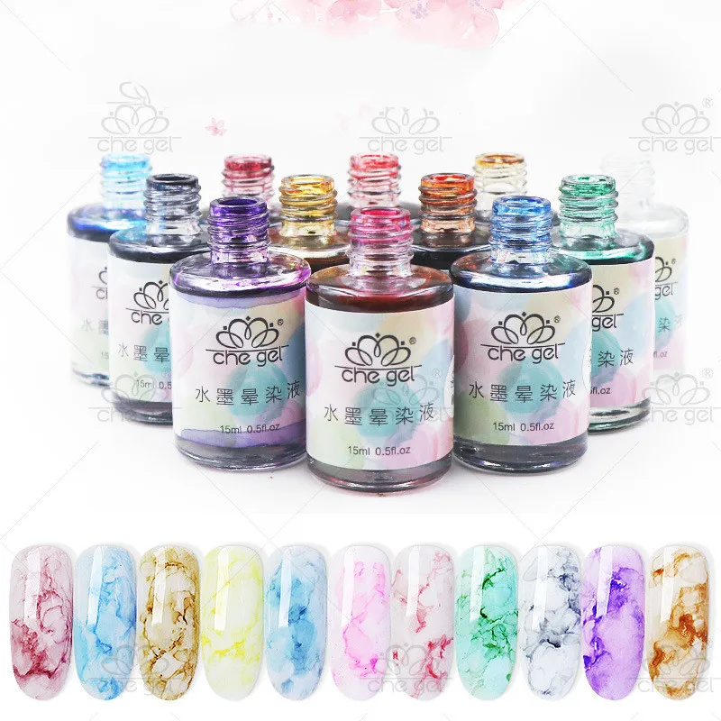 Sale Watercolor Ink High Quality Water Dyeing Gradient 15ML Nail Art Japanese Nails Gel Nail Polish 1PC Marble Pattern