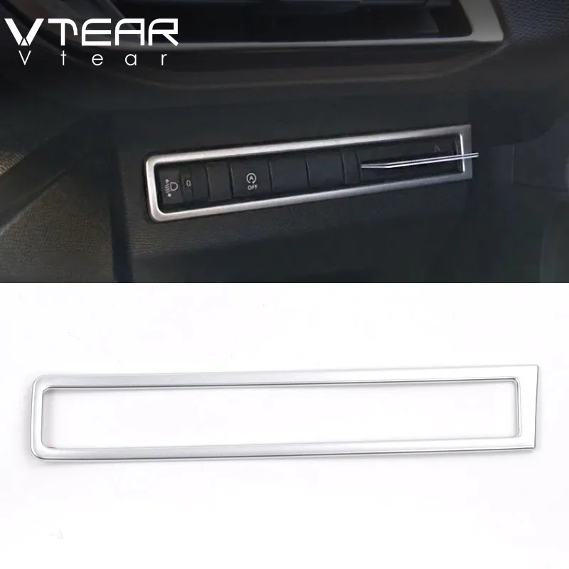 Серебристый Vtear для peugeot 3008 GT 5008 GT аксессуары для интерьера фар Кнопка регулировки рамка ABS хромированная отделка 20018 - Название цвета: Серебристый