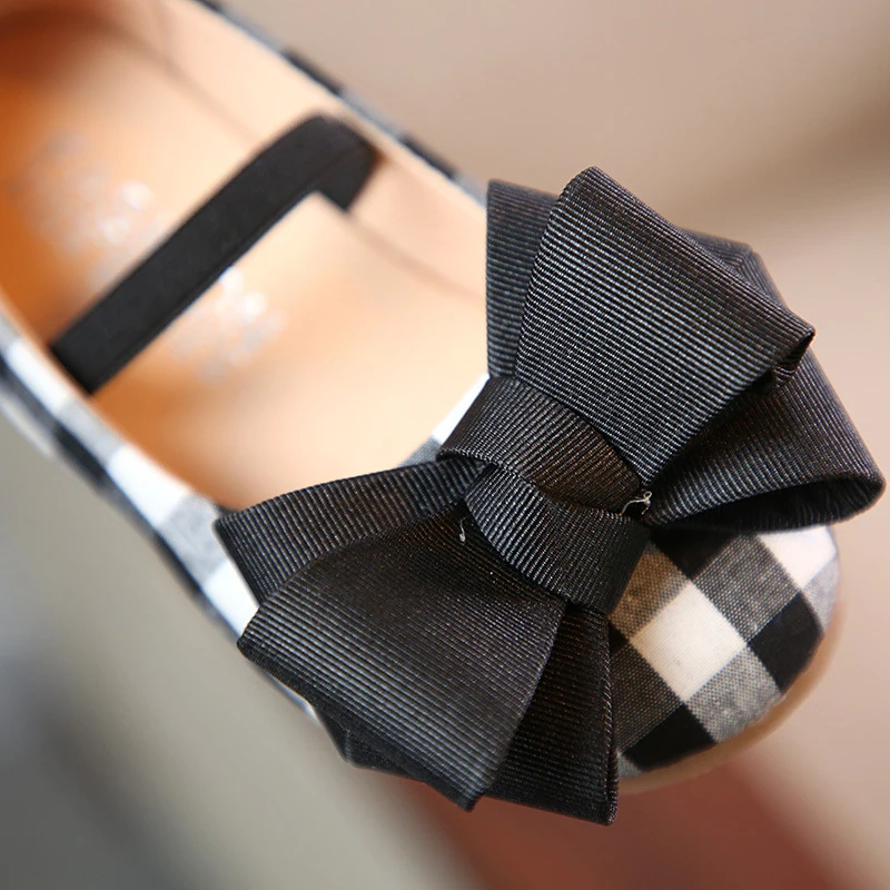 2019 Princess Shoes for girls Children shoes with bowtie Casual Cavans Flats Kids Dancing Baby | Детская одежда и обувь