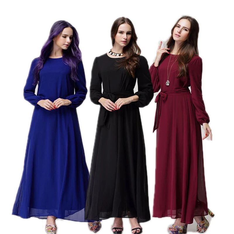 Плюс размер Vestidos платье Дубая шифон женские мусульманские платья Одеяние мусульмане Longue Caftan Elbise Турецкая мусульманская одежда