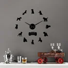 Большие настенные часы Giany, Германия, шнауцер, для домашнего декора, с зеркальным эффектом, гигантские бескаркасные хранители, стража, Полицейские собаки, часы