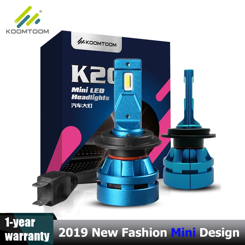 Koomtoom мини светодиодная лампа H1/H4 9003 HB2/H7/9005 HB3/9006 HB4/9012 HIR2 головной светильник H11 H8
