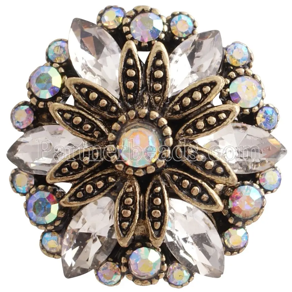 5 цветов высокое качество очаровательные стразы стиль сплав 18 мм кнопки браслет