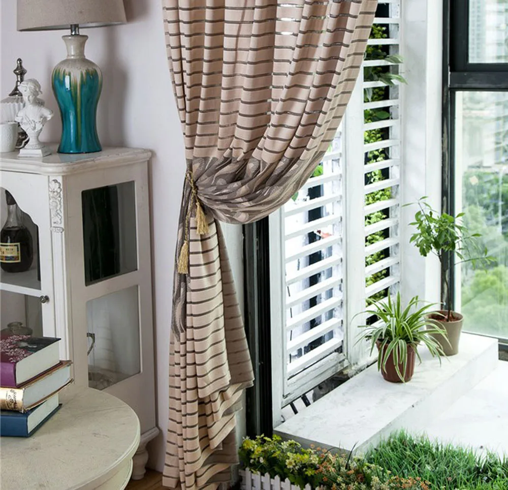 100X200CM Creative Smooth Curtains Striped Feather Window Screens Special Door Balcony Curtain Panel Home Sheer Cover Mysteri D1