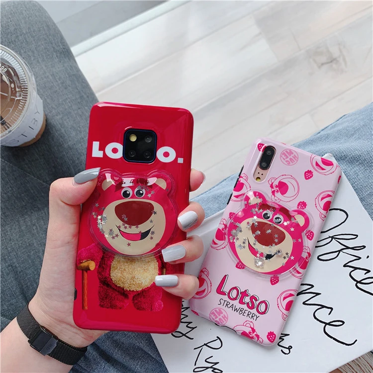 For Huawei P30 p20 Cute Lotso bear liquid soft back Case for mate20 pro nova4 Nova3 Nova2S Cartoon monsters cover shell |