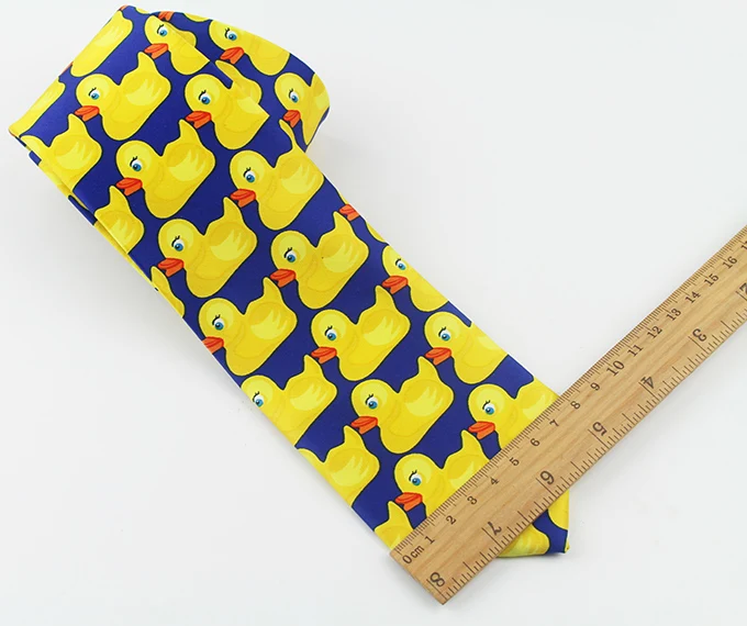 Желтая резиновая утка галстук мужской Модный повседневный необычный Ducky Профессиональный галстук четыре размера Галстуки