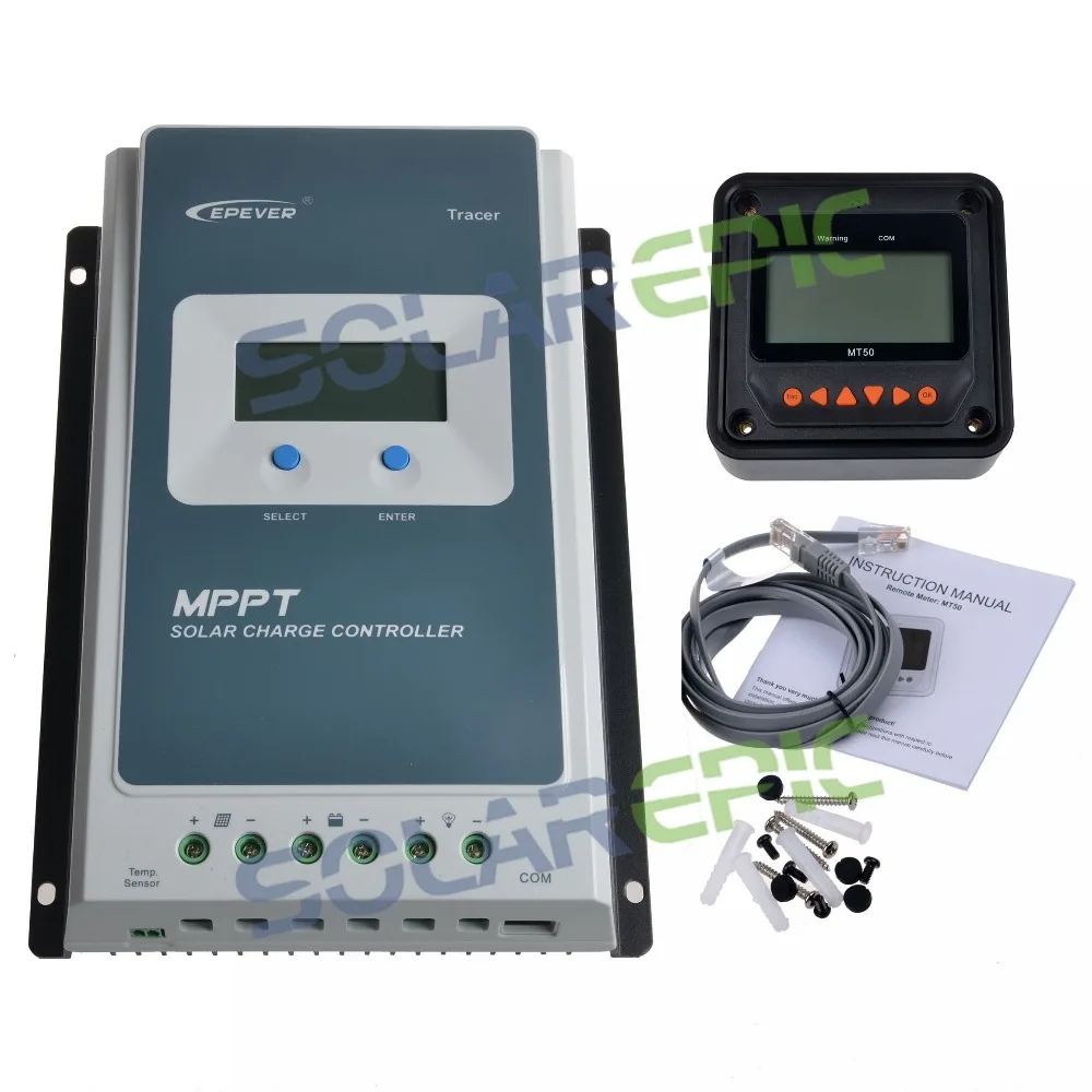 

Контроллер заряда на солнечной батарее 10A MPPT + пульт дистанционного управления MT50 EPEVER, регулятор батареи 100 в PV вход 12 В/24 В постоянного тока, ...