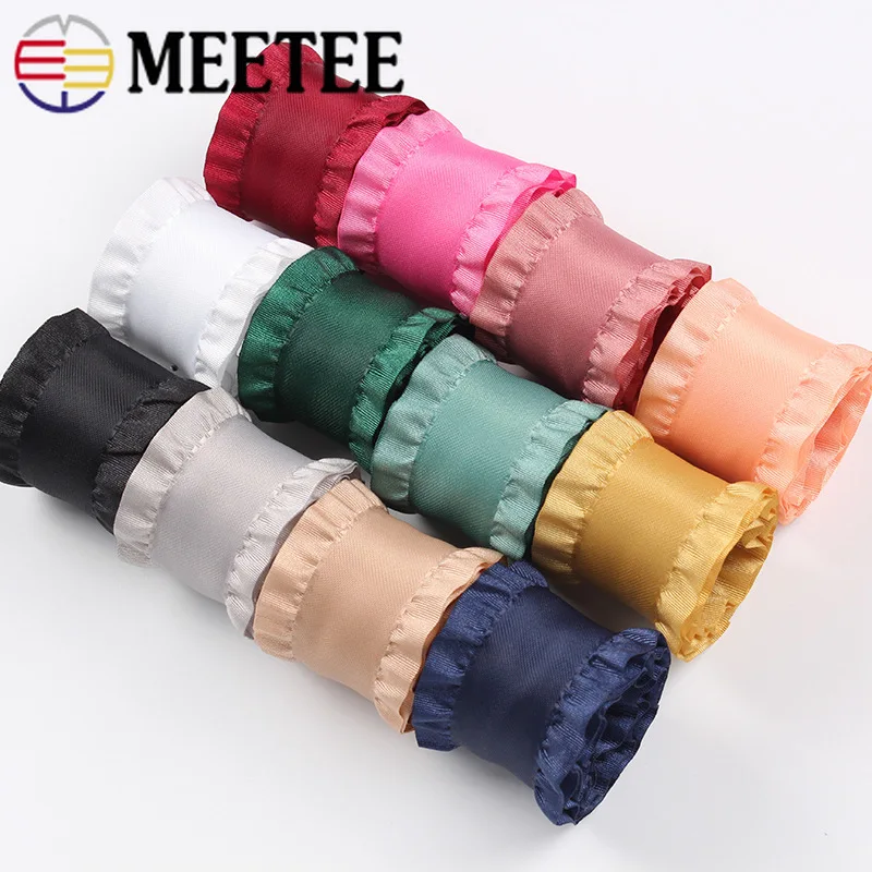 Пояс Meetee из полиэстера и сатина с гофрированными лентами 10 ярдов 25/38 мм ручная