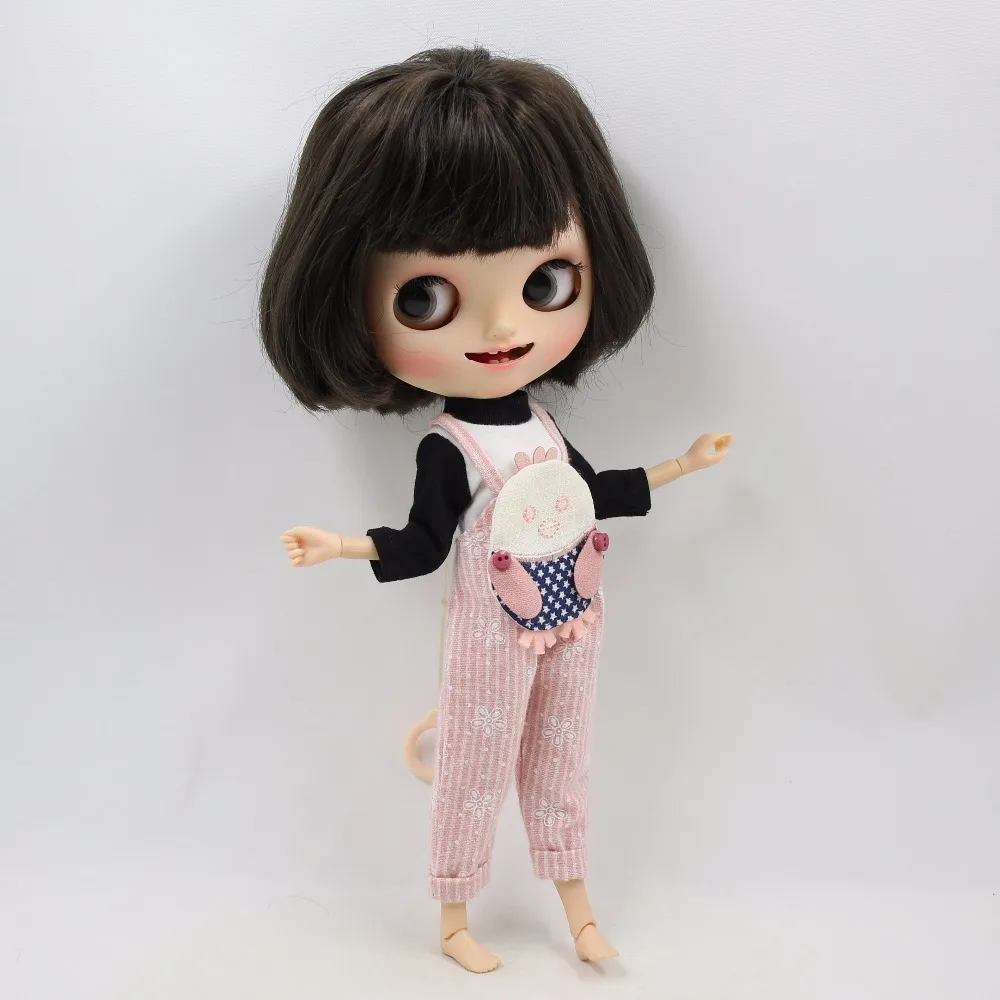 Одежда для куклы ICY DBS Blyth розовый комбинезон с черными рукавами рубашка