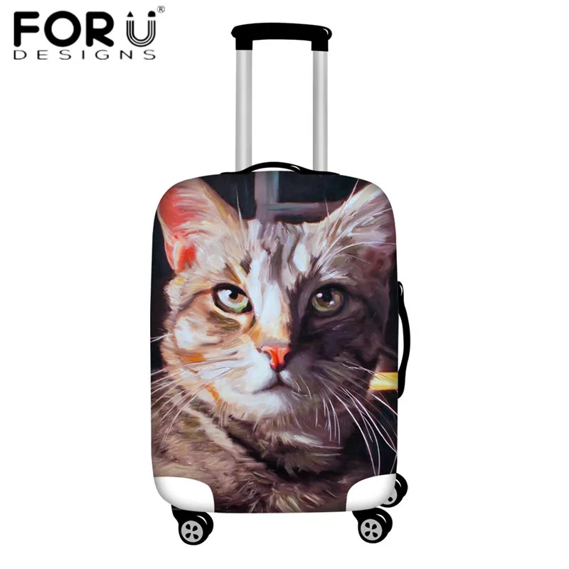 FORUDESIGNS, чемодан, Защитные Чехлы, живопись маслом Кот, 3D печать, чехол для багажа, эластичный толстый чемодан, сумка, аксессуары для путешествий - Цвет: HMA015