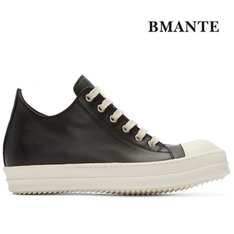 Мужские кроссовки из натуральной кожи со шнуровкой на плоской подошве