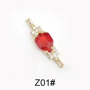 Z01 5 шт./лот, черный/белый/красный длинный Шпат, 3D сплав, циркон, аксессуары для дизайна ногтей, роскошные хрустальные металлические украшения ногтей, кулоны для красоты ногтей - Цвет: Z01