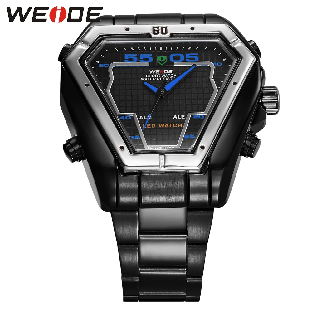WEIDE Diver бизнес цифровые часы будильник синий роскошные Relogio Masculino Повседневная