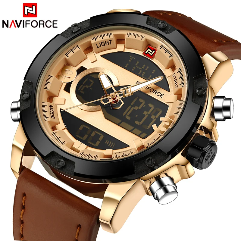 Top Luxury Brand NAVIFORCE Men Sport Watches Mens Quartz LED Analog Clock Male Military Waterproof Wristwatch Relogio Masculino top luxury brand sanda men sport watches men s quartz led analog clock man military waterproof wrist watch relogio masculino new