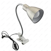 indoor 3w led table reading light clamp clip picture lamp fixture e27 bulb lampshade onoff switch plug flexible pipe spotlight