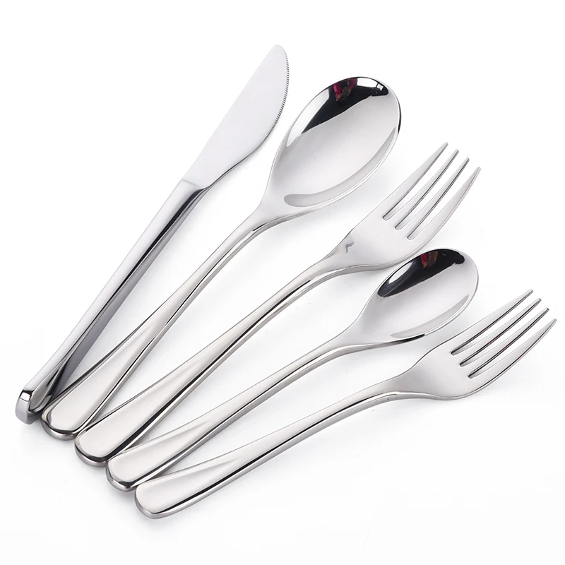 5pcs Silver Западный набор столовых приборов из золота и металла, 20 шт., золотые серебряные столовые приборы из нержавеющей стали, набор ножей, вилок, столовых приборов черного цвета - Цвет: 5pcs Silver