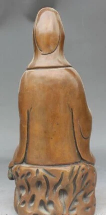 JP S0158 12&quot Chinese Buddhism Bronze Seat Kwan-Yin Guan Yin Bodhisattva Goddess Statue | Дом и сад