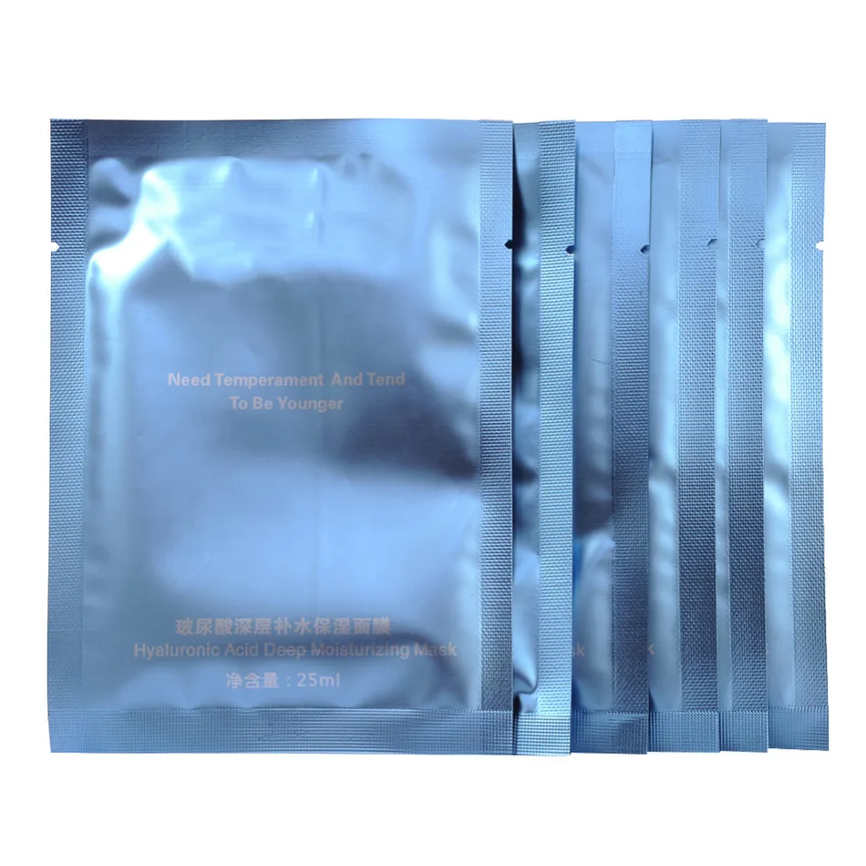 6 шт./лот шелковая маска для лица с гиалуроновой кислотой увлажняющая против