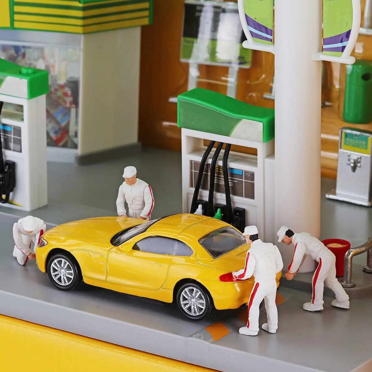 For Toyota White 1: 64 4 шт. Авто Ремонт людей Для мужчин для медаль для гонок техник ремонта модели сценариев спичечный коробок People игрушка - Цвет: For Toyota White