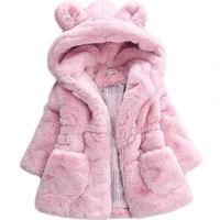 winter hooded baby girls toddlers girls faux fur fleece coat pageant winter warm jacket snowsuit baby outerwear children clothes