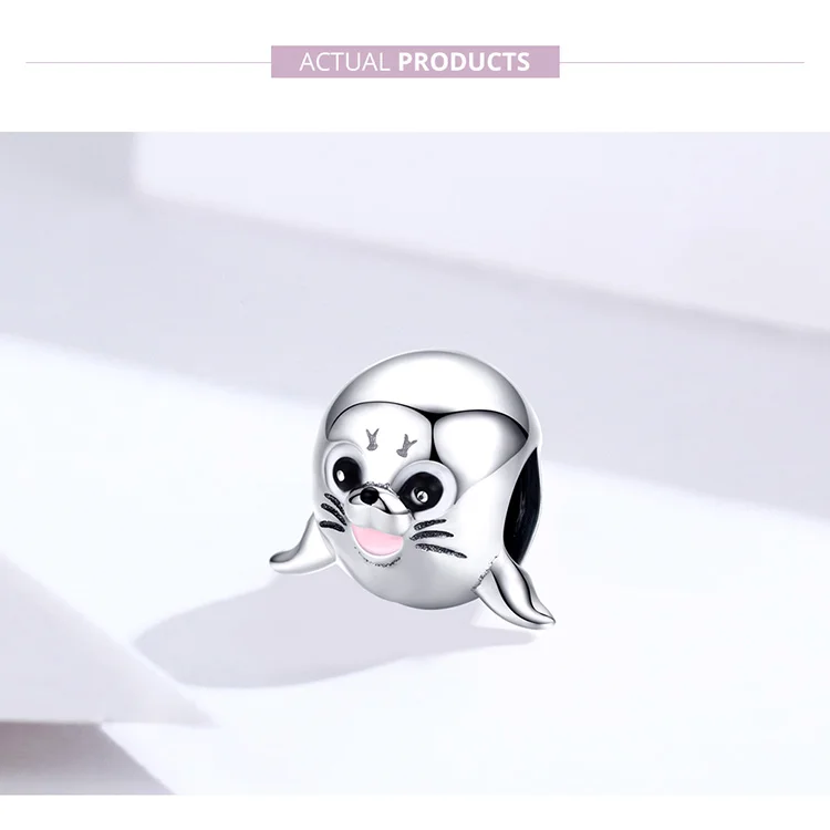 WOSTU морские бусины в форме льва, 925 пробы, Silve, животный Шарм, подходит для оригинального браслета, кулон для женщин, девушек, ювелирные изделия, подарки CQC1253