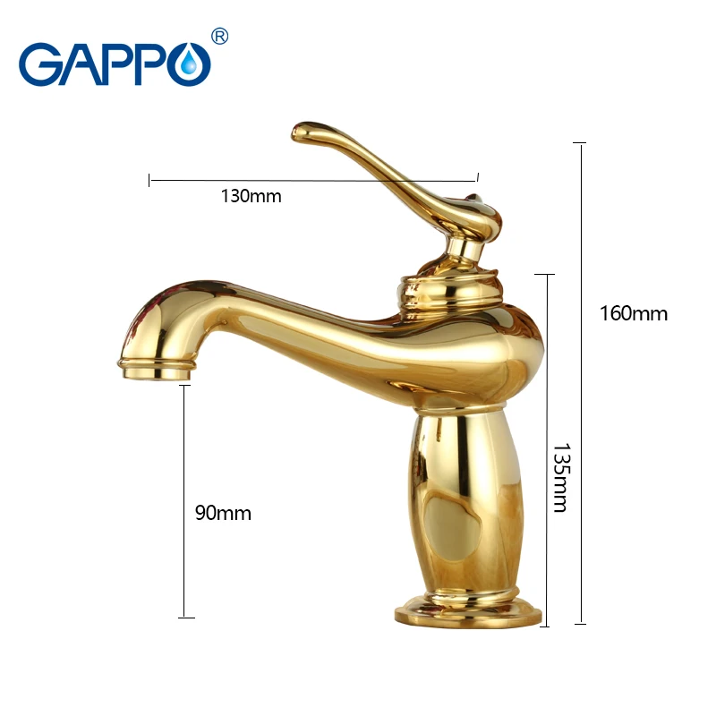Золотистый смеситель для раковины GAPPO кран Водопад ванной комнаты крепление на