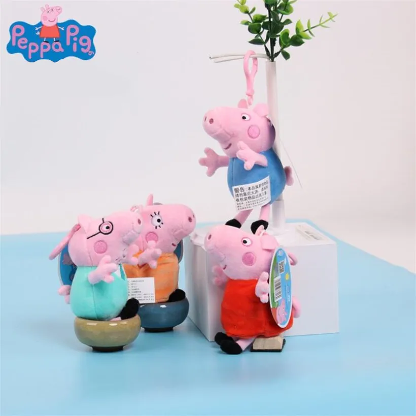 Оригинальная Peppa Pig Family Джордж папа мама 13 см Pelucia Мягкая кукла плюшевые игрушки