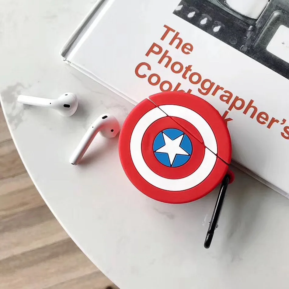 238 3D силиконовый чехол для наушников для AirPods 2, чехол с милым мультяшным изображением звезды капитана, чехол для Apple Air pods, чехол для наушников с кольцом на палец - Цвет: 238