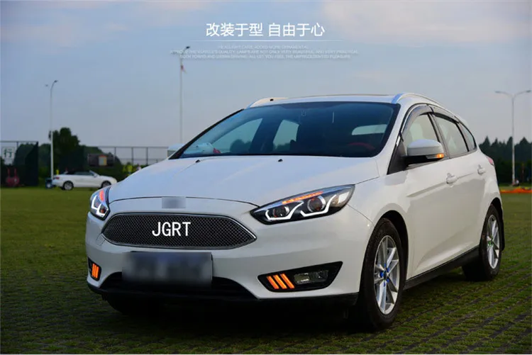 2 шт. светодиодный головной светильник s для Ford Focus Автомобильный светодиодный светильник s двойной ксеноновый Объектив Автомобильные аксессуары дневные ходовые огни противотуманный светильник