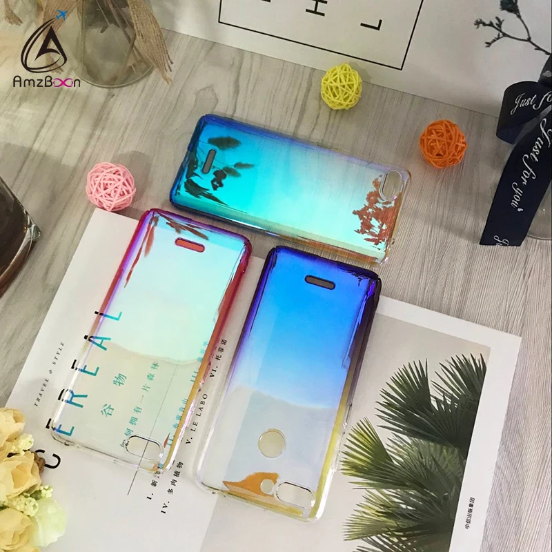 Amzboon Case For Xiaomi Redmi 6A Aurora Gradient Color Transparent Cover Redmi6 Phone case Remi 6Pro Light Slim PC Coque | Мобильные
